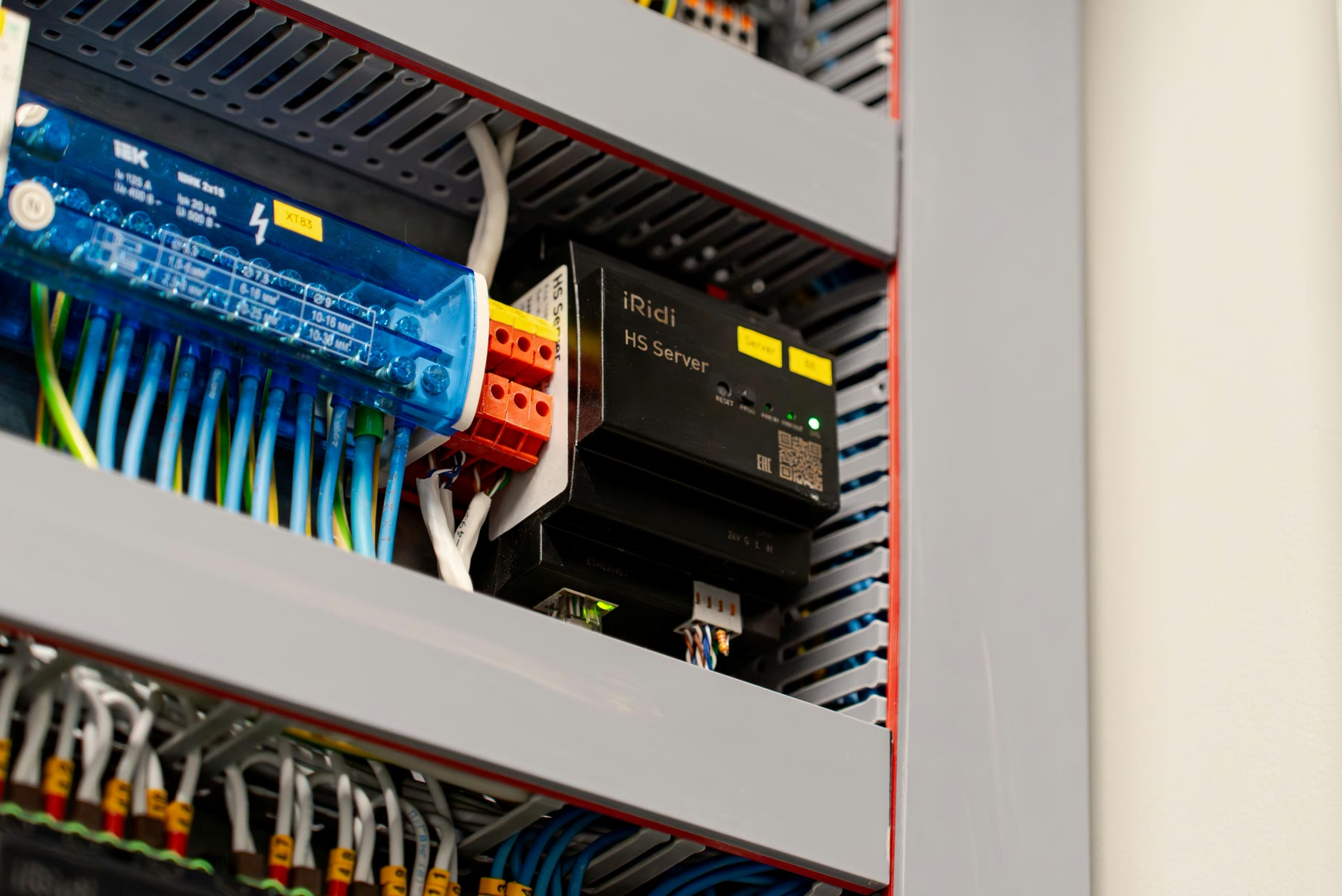 Organized electrical control panel with installed wiring and components
