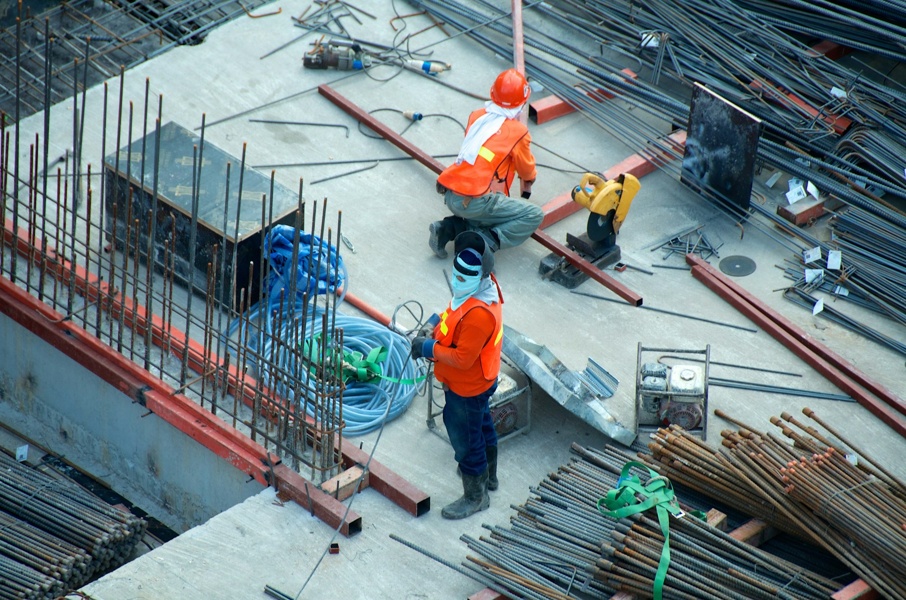 Commercial construction team completing coordinated property work